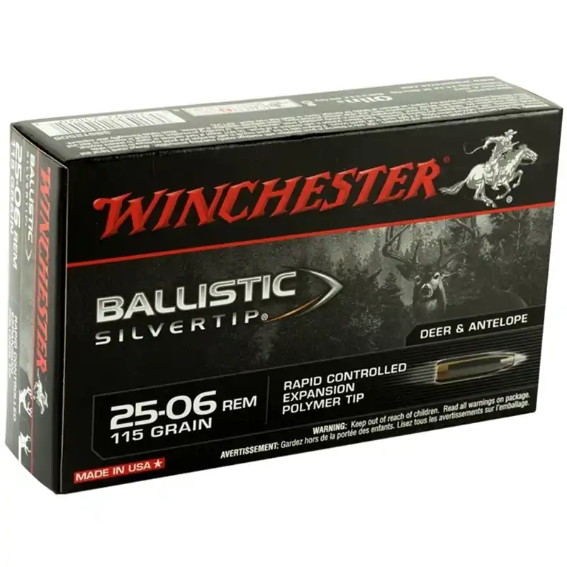 Winchester Ballistic Silvertip 3,060 fps 25-06 Remington 115 Grain Rapid Controlled Expansion Polymer Tip Rifle Ammunition