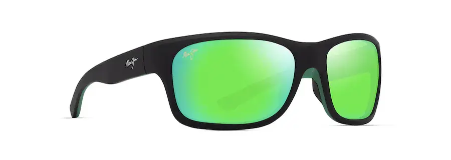 ‘Ano Nui Matte Black with Green Interior Frame with Maui Green Lens by Maui Jim