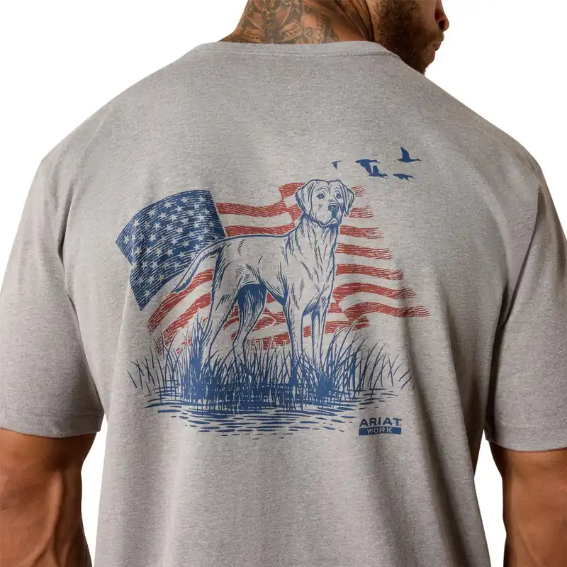 Rebar Cotton Strong Dawg Short Sleeve Tee Shirt in Heather Gray by Ariat