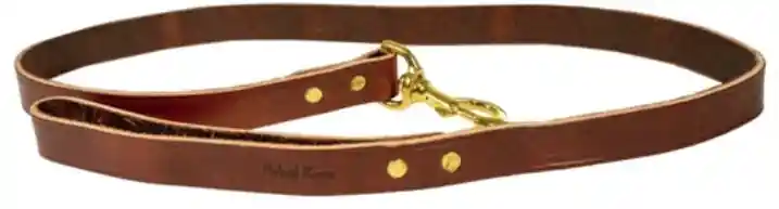 72" Leather Dog Lead in Brown by Mud River