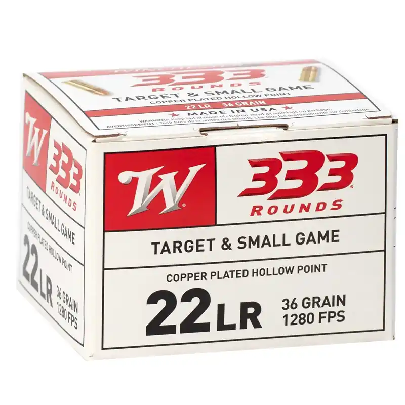 Winchester 1,280 fps 22 Long Rifle 36 Grain Plated Lead Hollow Point Rifle Ammuniton