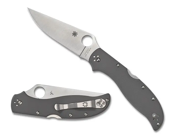Stretch 2 XL Grey G-10 Knife with CPM Cru Wear Blade by Spyderco