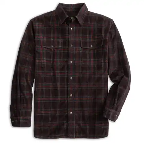 Darden Corduroy Long-Sleeve Shirt Red Mahogany by Heybo