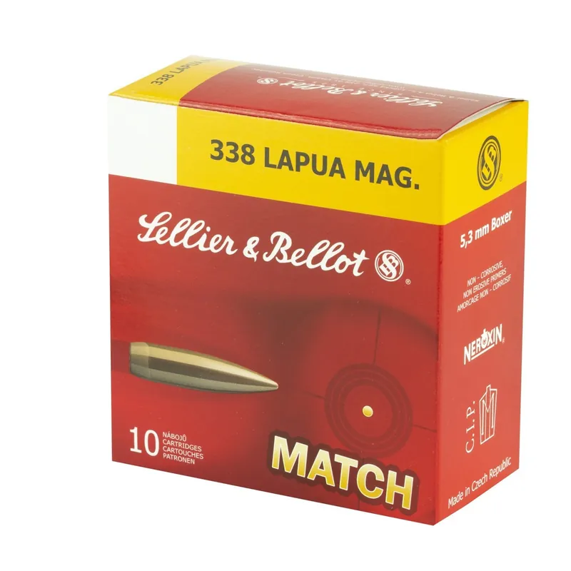 Sellier & Bellot 2,848 fps 338 Lapua Mag 250 Grain Hollow Point Boat Tail Rifle Ammunition