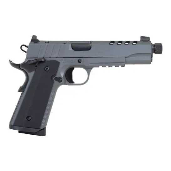 Tisas USA 1911 Night Stalker SF .45 ACP Auto Caliber 5" Barrel Semi Auto Handgun with Platinum Gray Finish