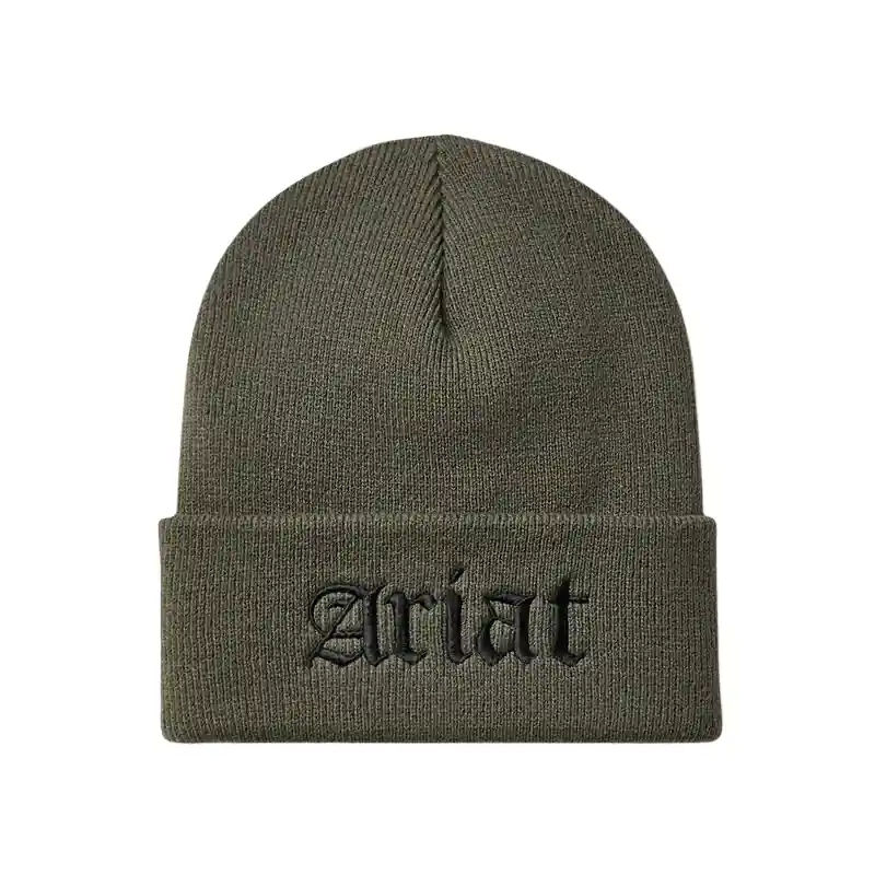 Light Olive Rebar Embroidered Beanie by Ariat