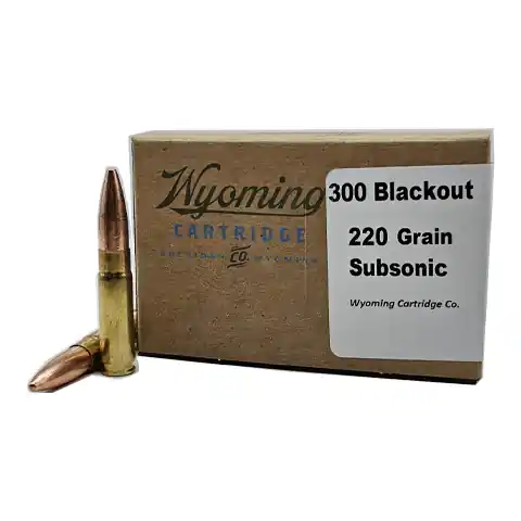Wyoming Cartridge 1,000 fps 300 Blackout 220 Grain Subsonic Full Metal Jacket Rifle Ammunition
