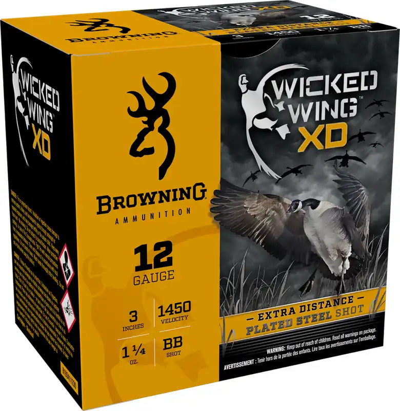 Browning Wicked Wing XD 1,450 fps 12 Gauge 3" 1-1/4 oz. BB Steel Shot Shotgun Ammunition