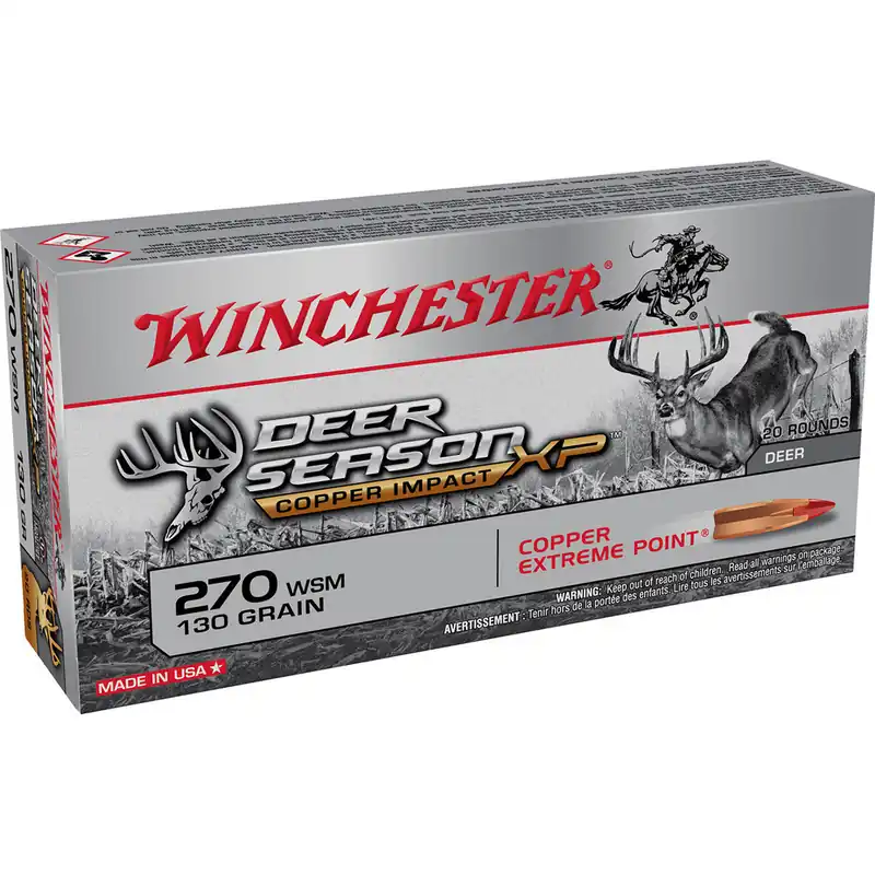 Winchester Deer Season Copper Impact XP 3,215 fps 270 Winchester Short Magnum 130 Grain Extreme Point Rifle Ammunition