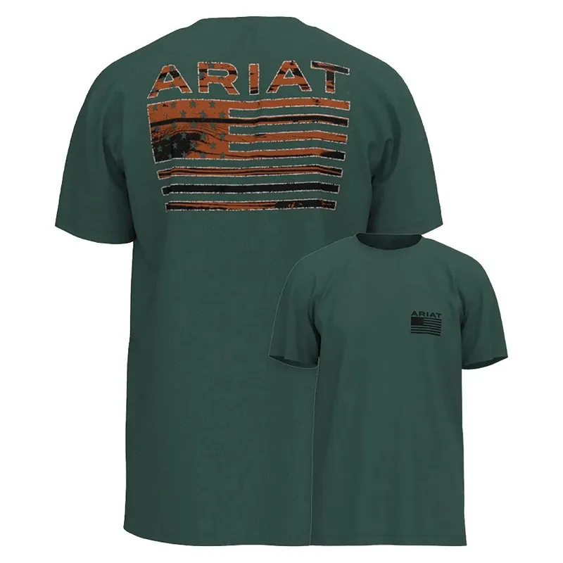 Rustic Wood Flag Short Sleeve Tee Shirt by Ariat