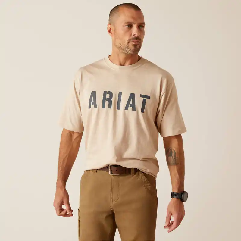 Rebar Cottonstrong Block Short Sleeve Tee Shirt by Ariat