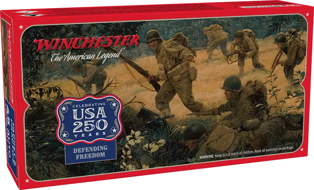 Winchester USA 250th Anniversary Edition 45 ACP 835 fps 230 Grain Full Metal Jacket Handgun Ammunition