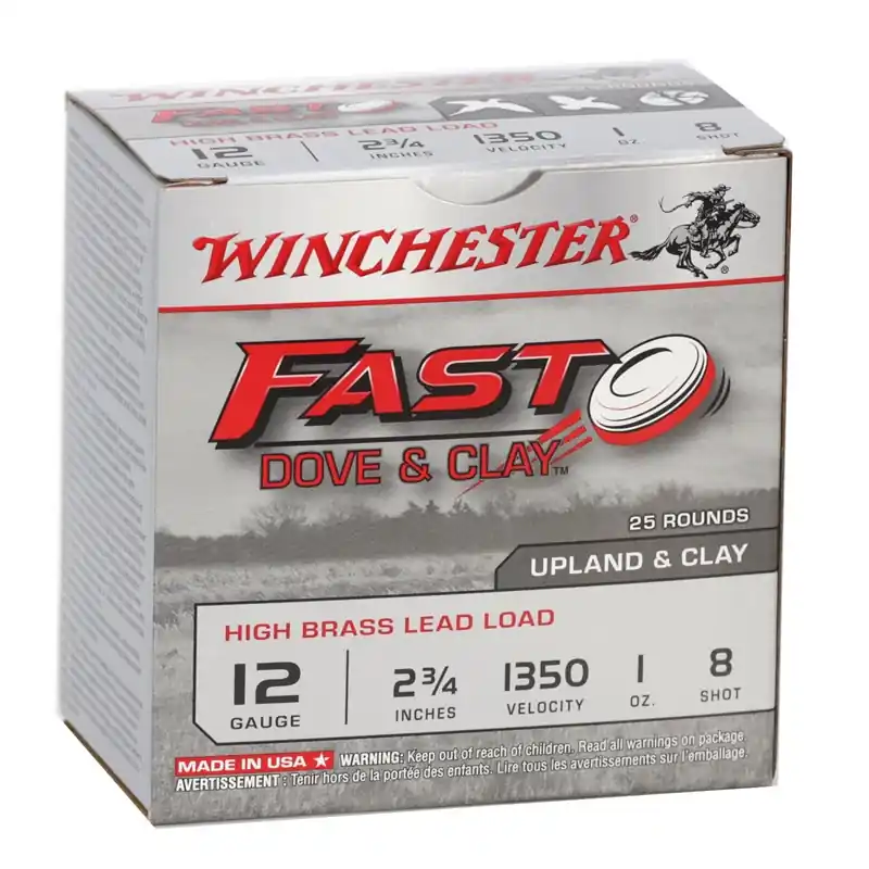 Winchester Fast Dove 1,350 fps 12 Gauge 2-3/4" 1 oz. 8 Lead Shot Shotgun Ammunition