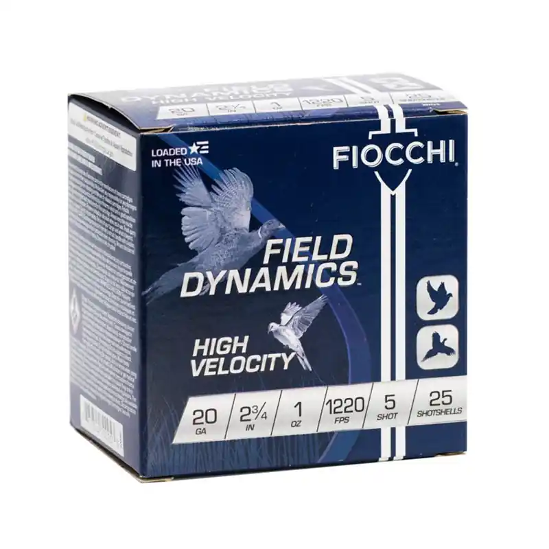Fiocchi Field Dynamics 1,220 fps 20 Gauge 2-3/4" 1 oz. 5 Lead Shot Shotgun Ammunition