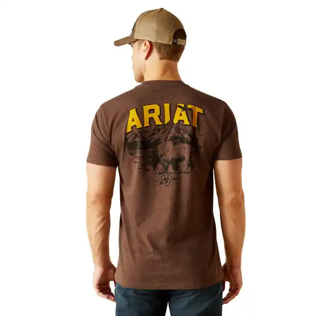 Bison Sketch Shield Short Sleeve Tee Shirt by Ariat