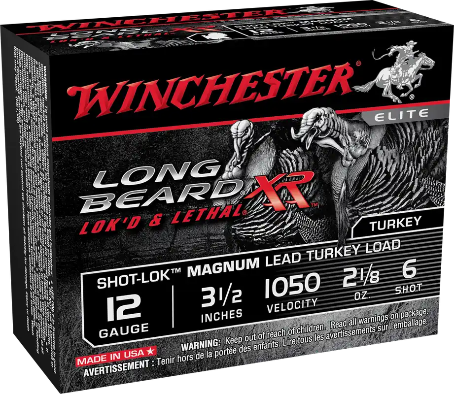Winchester Long Beard XR 1050fps 12ga 3-1/2" 2-1/8oz 6 Shot Turkey Hunting Shotgun Ammunition