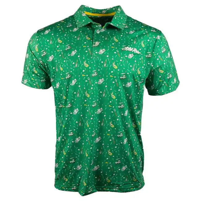 Golf Cart Polo Short Sleeve Shirt in Green by Old Row