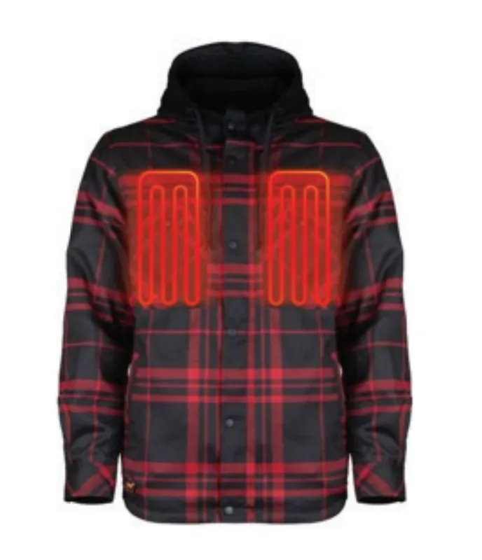 Men‘s Heated Hooded Flannel Jacket by World Famous Sports