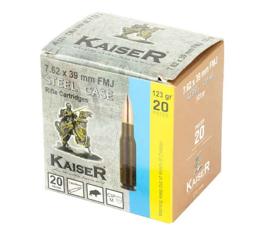 Century Arms Kaiser 2,280 fps 7.62x39mm 123 Grain Full Metal Jacket Rifle Ammunition
