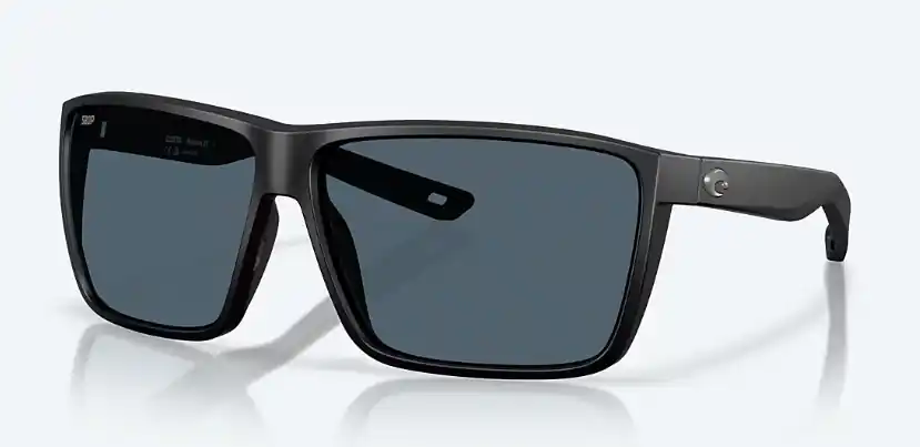 Rincon II Matte Black Frames with Gray Polarized 580P Lenses by Costa Del Mar