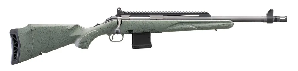 American Rifle Scout Gen 2 5.56 16.1 Inch Threaded Cobalt Cerakote Barrel in Leaf Green Stock by Ruger