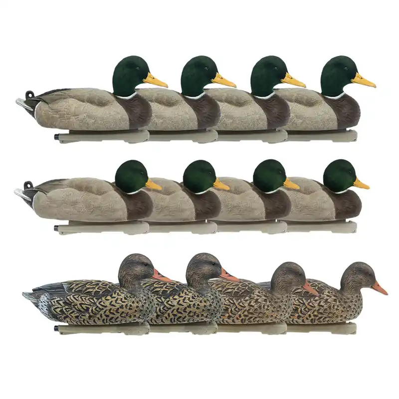 6 Pack Mainline Series Mallard Drake Flocked Head Duck Static Decoys by Rig Em Right