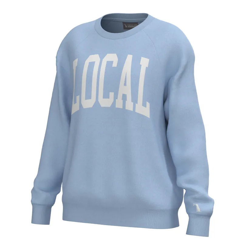 Women‘s Local Girl Long Sleeve Crescent Crew Shirt by Local Boy