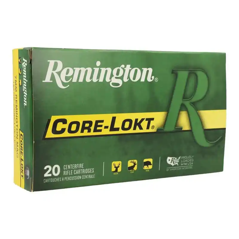 Remington Core Lokt 3,175 fps 7mm Remington Magnum 140 Grain Pointed Soft Point Rifle Ammunition
