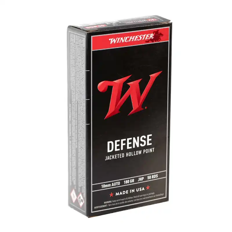 Winchester Defense 1,235 fps 10mm 180 Grain Jacketed Hollow Point USA Handgun Ammunition