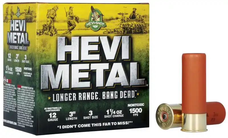 Hevi-Shot Hevi-Metal Longer Range 1500fps 12 Gauge 3" 1-1/4oz 3 shot Shotgun Ammunition