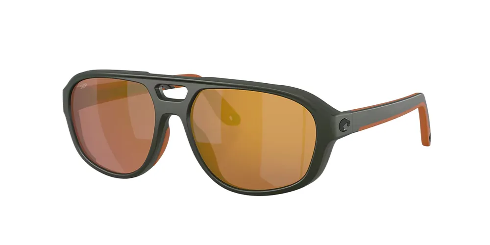 Street Heat Sunglasses with Matte Olive Frames and Gold Mirror Polycarbonate Lenses by Costa Del Mar