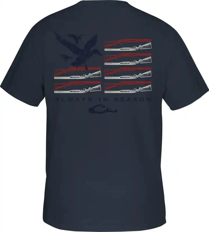 Men‘s Americana Duck Flag Short Sleeve Pocket Tee Shirt by Drake