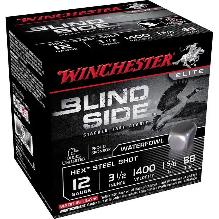 Winchester Blind Side 1,400 fps 12 Gauge 3-1/2" 1-5/8 oz. BB Steel Shot Shotgun Ammunition