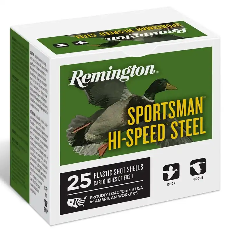 Remington Sportsman Hi-Speed Steel 1,550 fps 12 Gauge 3" 1-1/8 oz. 2 Steel Shot Shotgun Ammunition
