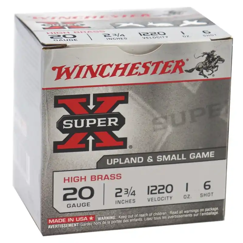 Winchester Super X 1,220 fps 20 Gauge 2-3/4" 1 oz 6 Lead Shot Shotgun Ammunition