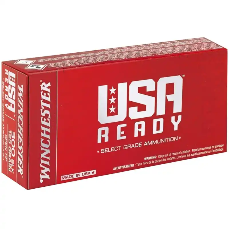 Winchester USA Ready Select Grade 2,185 fps 300 Blackout 125 Grain Full Metal Jacket Open Tip Rifle Ammunition