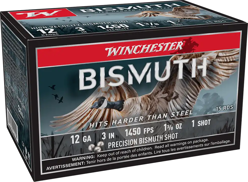 Winchester Bismuth 1450fps 12 Gauge 3" 1-3/8oz 1 Bismuth shot shotgun ammunition