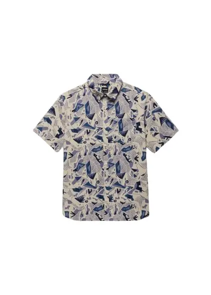 Men‘s Hybridizer Short Sleeve Shirt - Beach Pebble Watershed - Medium