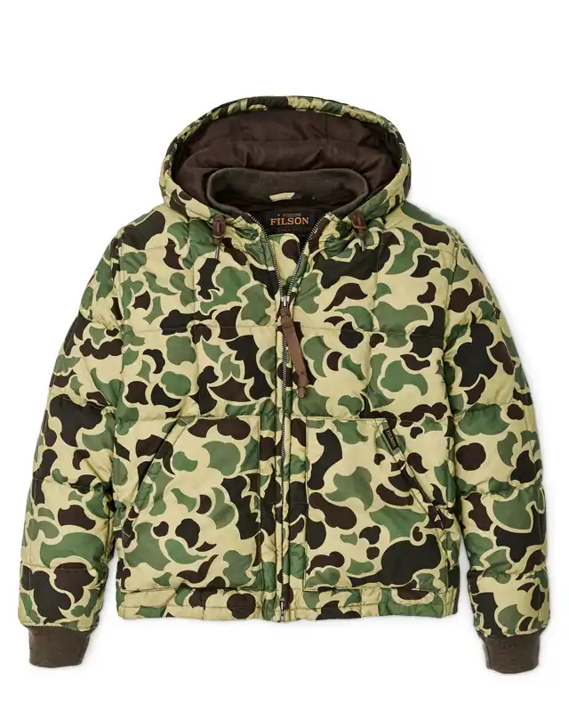 Men‘s Waxed Down Jacket - Tundra Shrub Camo - Large