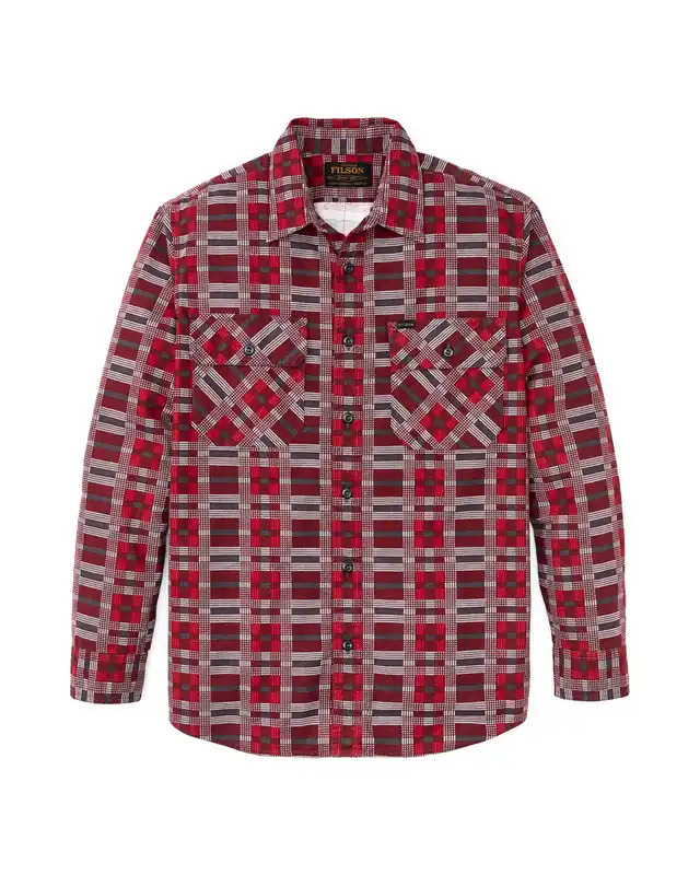 Men‘s Field Flannel Shirt - Burgundy/Red Plaid - XL