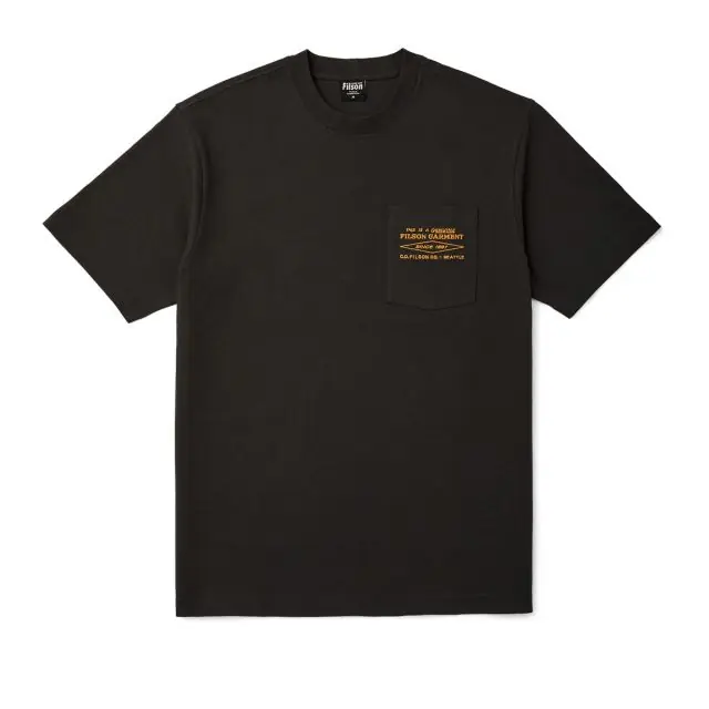 Men‘s S/s Embroidered Pocket T-shirt - Faded Black/Gold Diamond - Medium