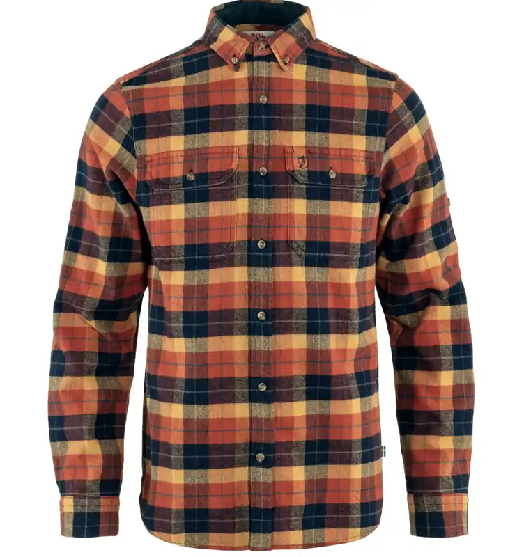 Men‘s Singi Heavy Flannel Shirt - Autumn Leaf/Dark Navy - Medium