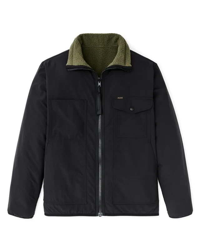 Men‘s Reversible Pile Fleece Jacket - Dark Olive Drab - Small