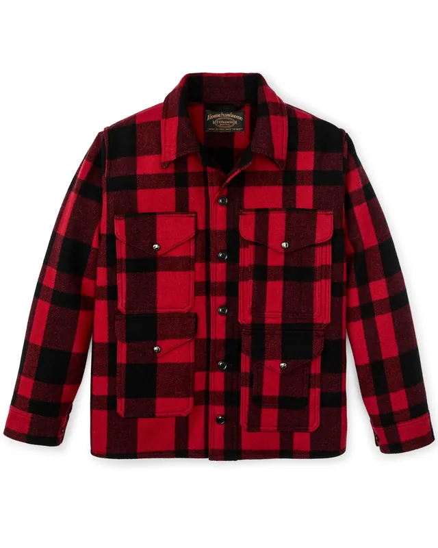 Men‘s 1940s Mackinaw Wool Cruiser - Red/Black Heritage Plaid - XL