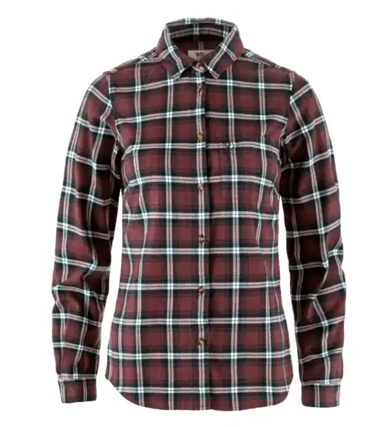 Women‘s Ovik Flannel Shirt - Port/Breeze Blue - Medium