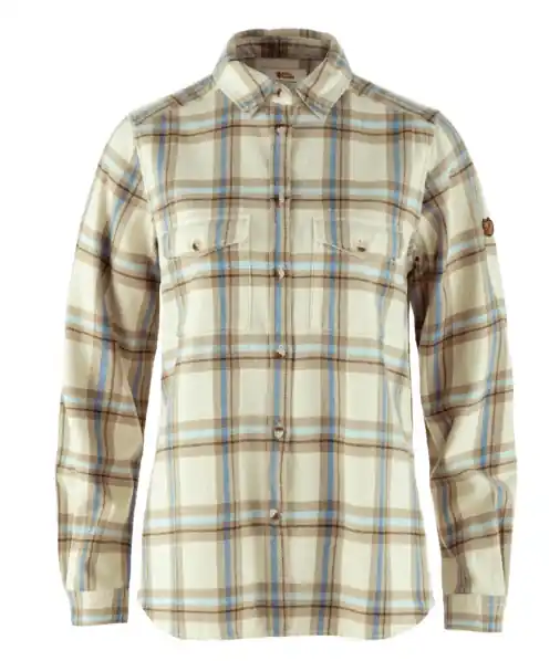 Women‘s Ovik Heavy Flannel Shirt - Chalk White/Fossil - Large