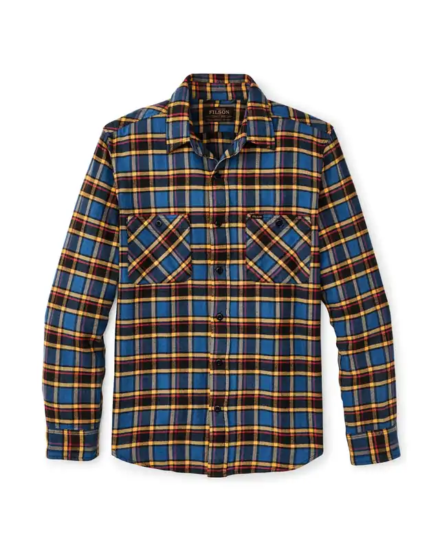Men‘s The Rangeland Flannel Shirt - Blue/Yellow/Multi Plaid - Medium