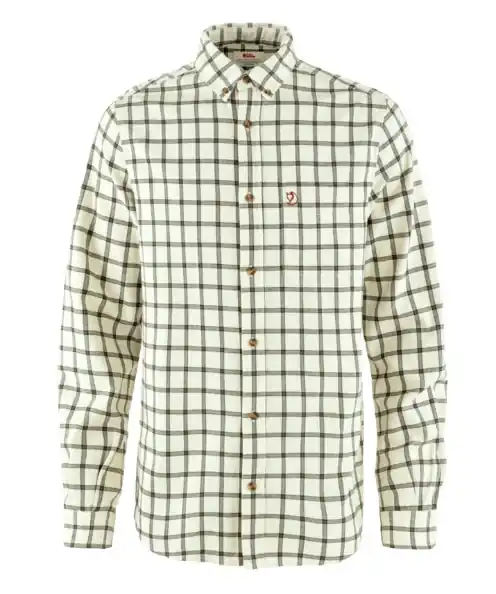 Men‘s Ovik Flannel Shirt - Chalk White/Laurel Green - Medium