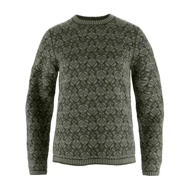 Women‘s Snow Round Neck Sweater - Deep Forest - Small