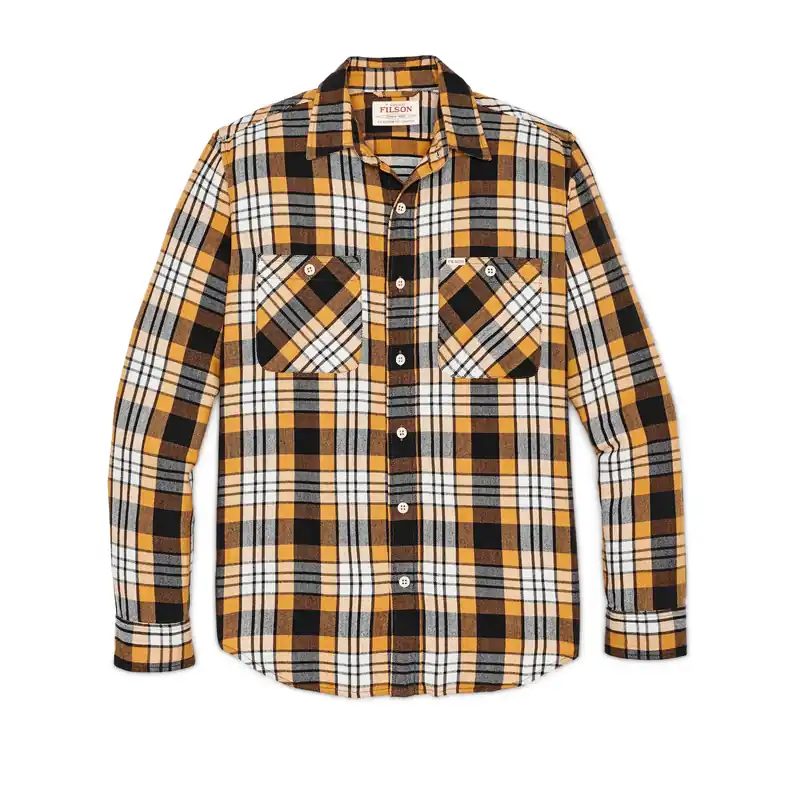 Men‘s Rangeland Flannel Shirt - Yellow/Faded Black Plaid - XL